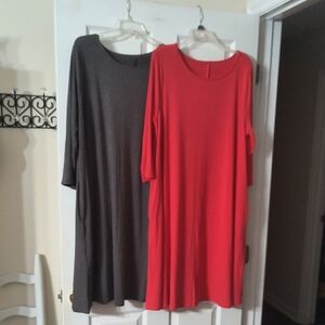 Elegant Red and Gray Women's Tops